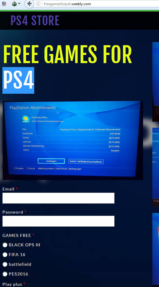 PS4 ACCOUNT AND Password For free